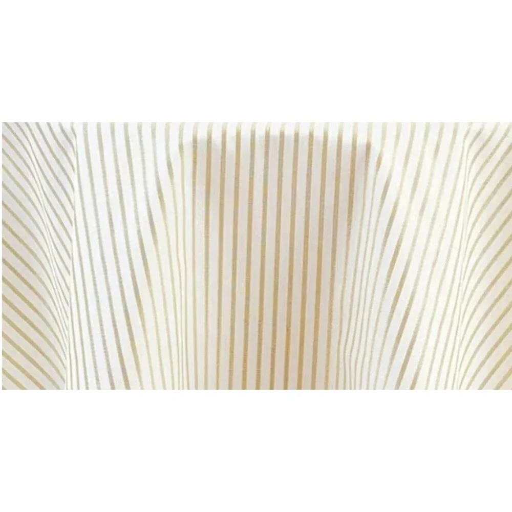 kate spade Harbour Drive Fabric Tablecloth Gold White Stripe Summer 70Rd